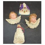 Christmas angels and house ornament