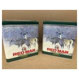 Red man, chewing tobacco cans