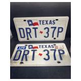 Texas match set license plate plates