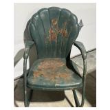 Mid-century outdoor metal rocking chair metal