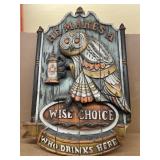 OWL FOAM beer sign
