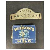 Wilson's dairy advertising
