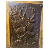 Metal deer sculpture