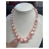 Antique pink beaded neck