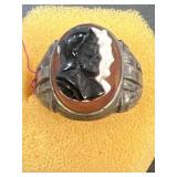 Sterling silver cameo ring