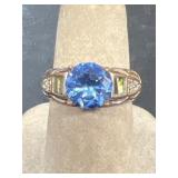 Bluestone sterling silver ring Mark 925