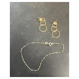 Silver mark 925 bracelet and earring