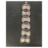 Silver 925 bracelet with purple stone