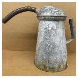 Galvanized oil can