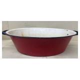 Red enamel pan