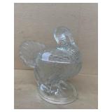 Clear glass turkey candy jar