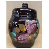 Hand painted stoneware cookie jar
