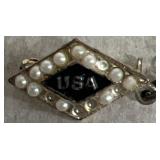 Sterling silver USA pin