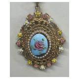 Flower art decorative necklace