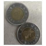 Canadian two dollar coins