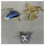 Hummingbird stork and butterfly PIN