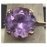 Gold ring with purple stone size 8