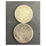 (2) silver dimes