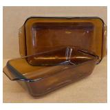 Anchor Hocking smoky brown rectangular baking