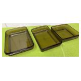 Pyrex smoky brown rectangular backing dishes, 33