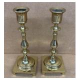 Vintage mid-century brass candlestick holders
