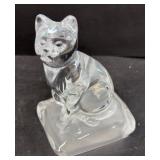 Cristal d Arques, lead crystal cat figurine on