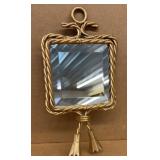 Vintage, gold, twisted rope metal frame beveled