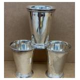 (3) Vintage Mint Julep Cups, silver plated