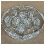 Glass flower frog, 11 holes, dimensions: 3