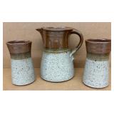 Scott Shafer pottery, water pitcher w/ 2 cups