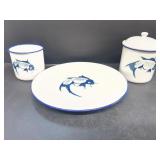 Vintage Chinese Butterfly Brand enamelware set