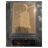 Duke Snyder Danbury mint 22KT gold baseball card