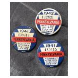 1941 and 1942 Pennsylvania fishing license