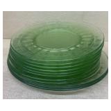 (10) Green uranium glass plates