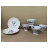 Havlin, Germany, tea, cups, and two flower plates