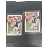 (2) Michael Irvin rookie football cards Topps