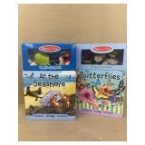 Play along at the seashore and butter butterflies