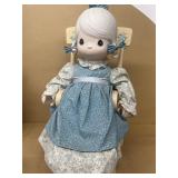 Precious moments, doll in rocking chair