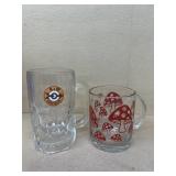 A&W root beer, mug, and mushroom mug
