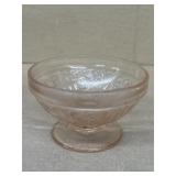 Pink glass sherbet dish
