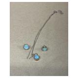 Sterling silver necklace and earrings