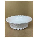 Milk, glass hobnail bowl