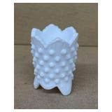 Milk glass hobnail toothpick holder