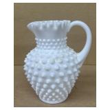 Milk, glass hobnail pitcher