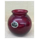Ruby, red anchor glass vase