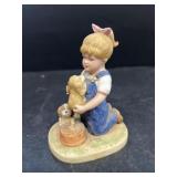 Denim days  girl with puppies