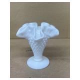 Milk, glass Hobnail vase