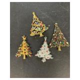 Christmas tree brooches