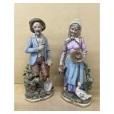 Man and woman farmer figurines
