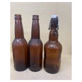 Amber minck bottles, and GROLSCH bottle